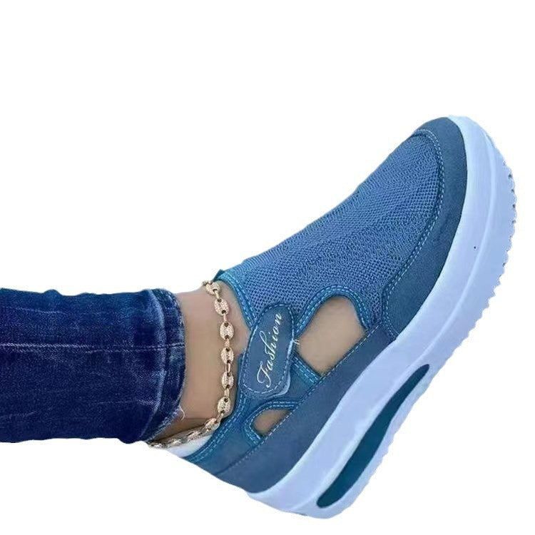 Damen Sportliche Slip-On Sneakers mit atmungsaktiver Netzstruktur und rutschfester Sohle R&B
