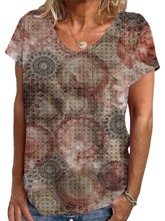 Damen Lockere Bluse mit buntem Paisleymuster R&B