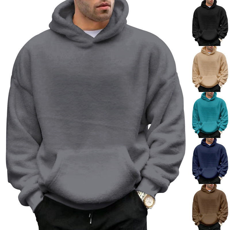 Unisex nan kuscheliger Teddy-Fleece Hoodie mit überlanger Passform und Kängurutasche R&B