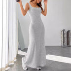 Damen Maxikleid mit figurbetonendem Schnitt und raffinierten Rippstrukturen R&B