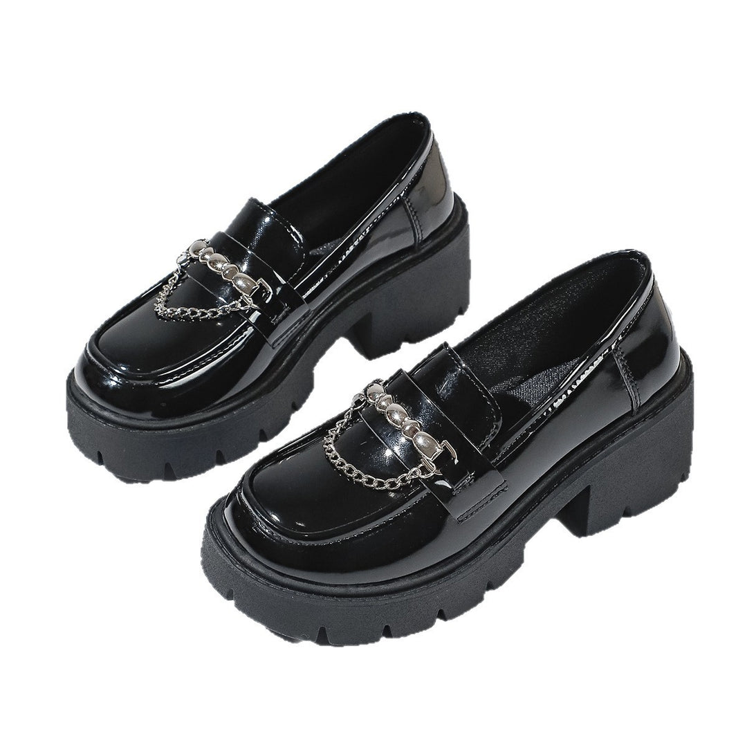 Damen Chunky Loafers mit glattem Obermaterial und robustem Plateau-Heel R&B