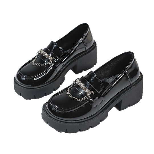 Damen Chunky Loafers mit glattem Obermaterial und robustem Plateau-Heel R&B