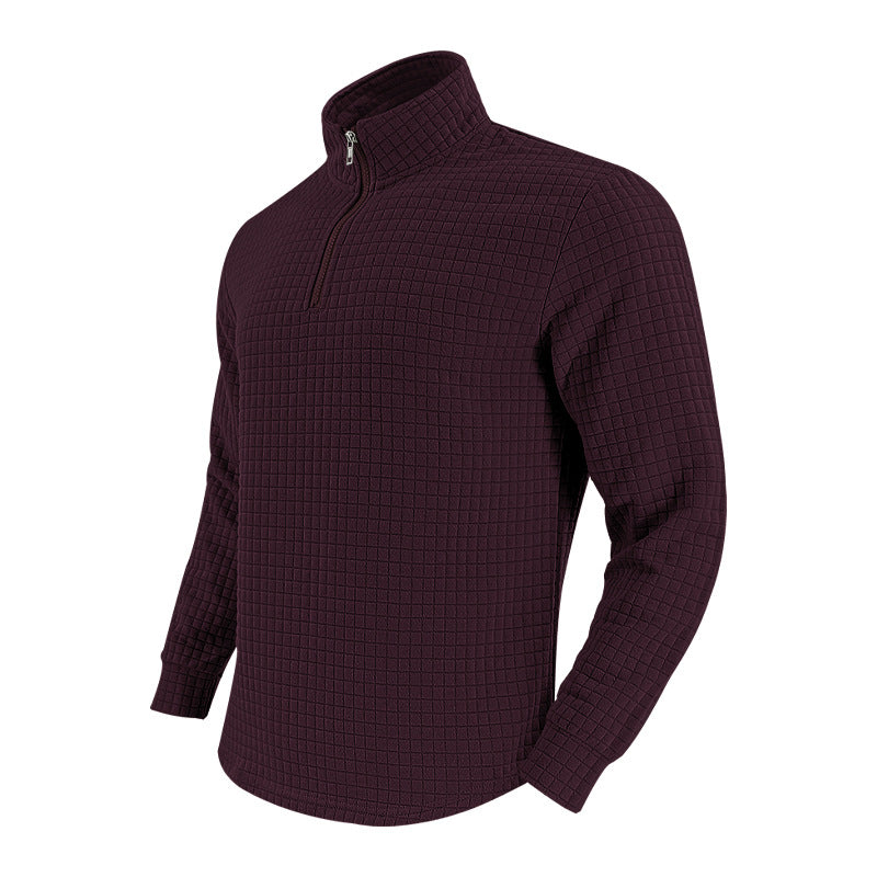 Herren Thermo-Fleecepullover mit Reißverschluss und strukturiertem Design R&B