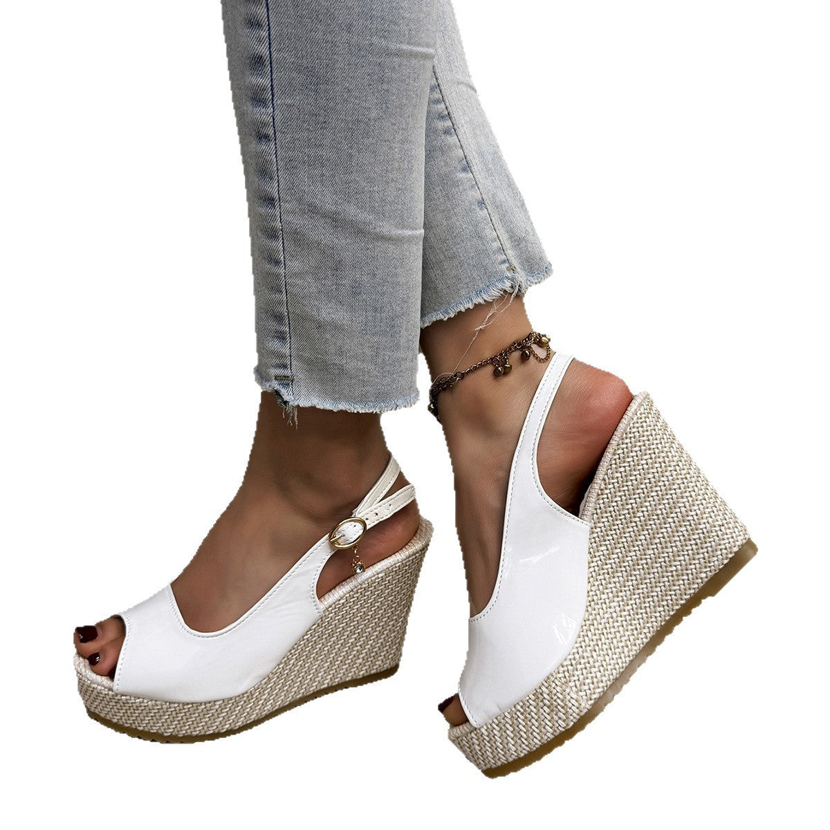 Damen Wedge-Pantoletten mit dekorativem Riemendesign und komfortabler Sohle R&B