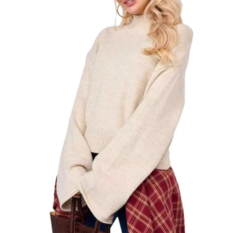 Damen Strickpullover mit lässigem Schnitt und Volumenärmeln R&B