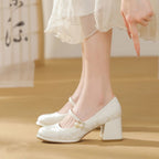 Damen Elegante Ballerinas mit verstellbarem Riemen