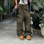 Damen Cargo-Hosen mit weitem Schnitt und mehreren Taschen R&B