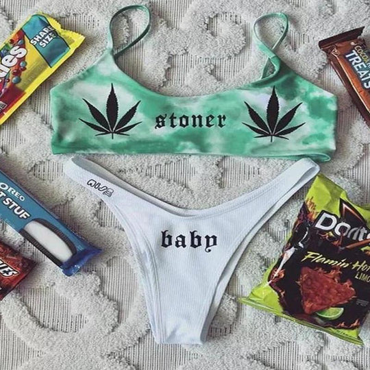Damen Sport-Bikini mit auffälligem Grafikdesign R&B