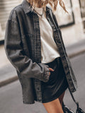 Damen Oversized Denim Hemdjacke R&B