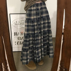 Damen Langer, karierter Maxi-Rock im Lagenlook R&B