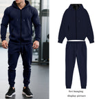 Herren nan zweiteiliges Performance Fleece Jogginganzug-Set mit Kapuzenjacke, verdecktem Reißverschluss und tapered Jogginghose R&B