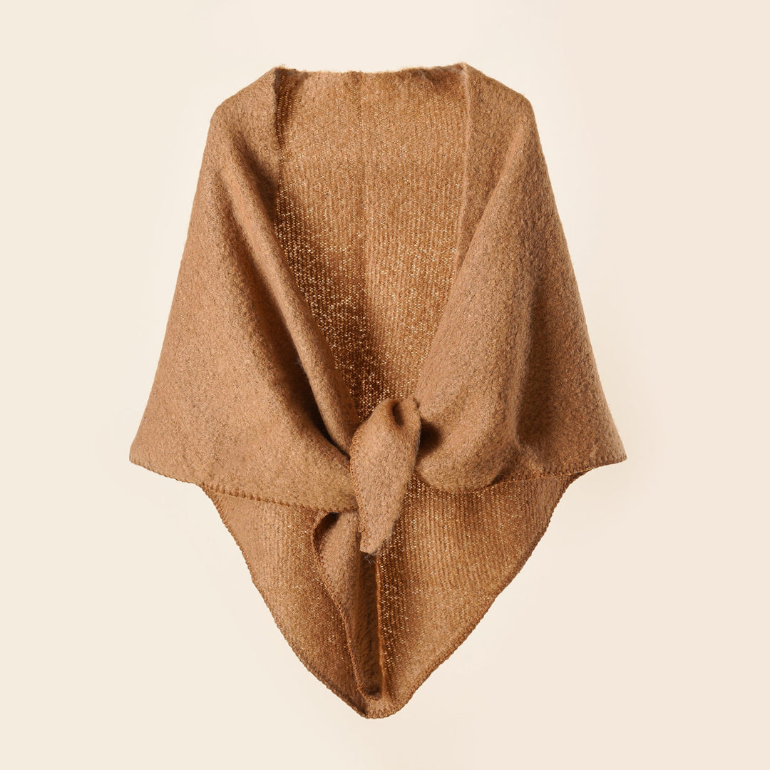 Damen Kuscheliger Wickelponcho mit Modernen Fransen und Elegantem Design R&B