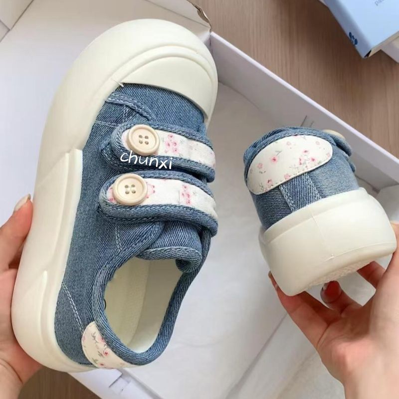 Damen Sneakers mit doppeltem Klettverschluss und floralen Details