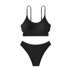Damen Triangel-Bikini-Set mit verstellbaren Trägern und hohem Beinausschnitt R&B