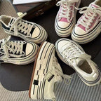 Damen modische Plateausneaker mit ausgefranstem Design und tiefem Profil R&B