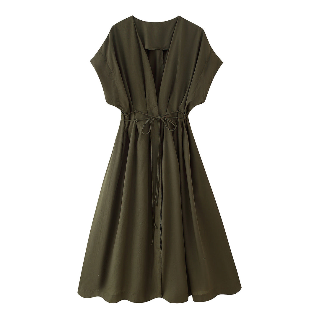 Damen Midikleid mit eleganter Wickeloptik und fließendem Schnitt R&B
