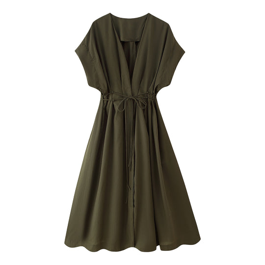 Damen Midikleid mit eleganter Wickeloptik und fließendem Schnitt R&B