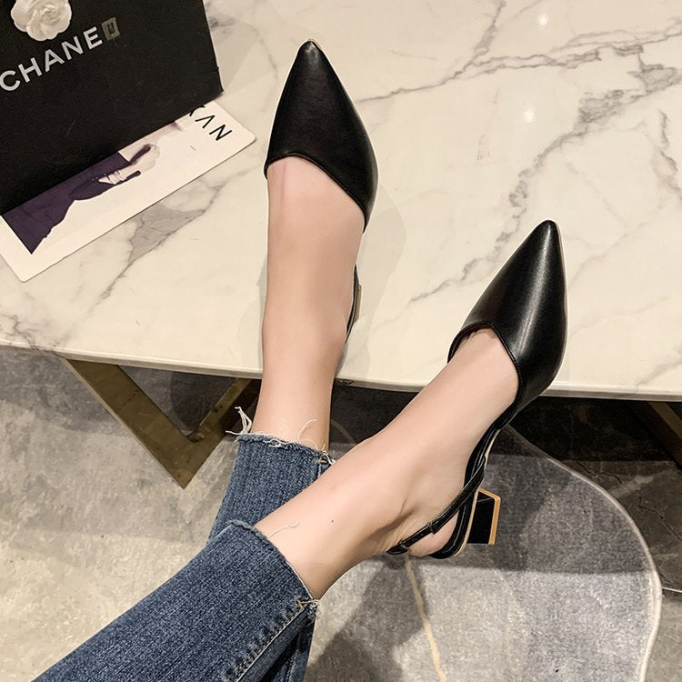 Damen Elegante Sling-Pumps mit spitzer Kappe und modischem Absatz R&B