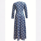 Damen Maxikleid mit tiefem V-Ausschnitt und floralen Motiven R&B