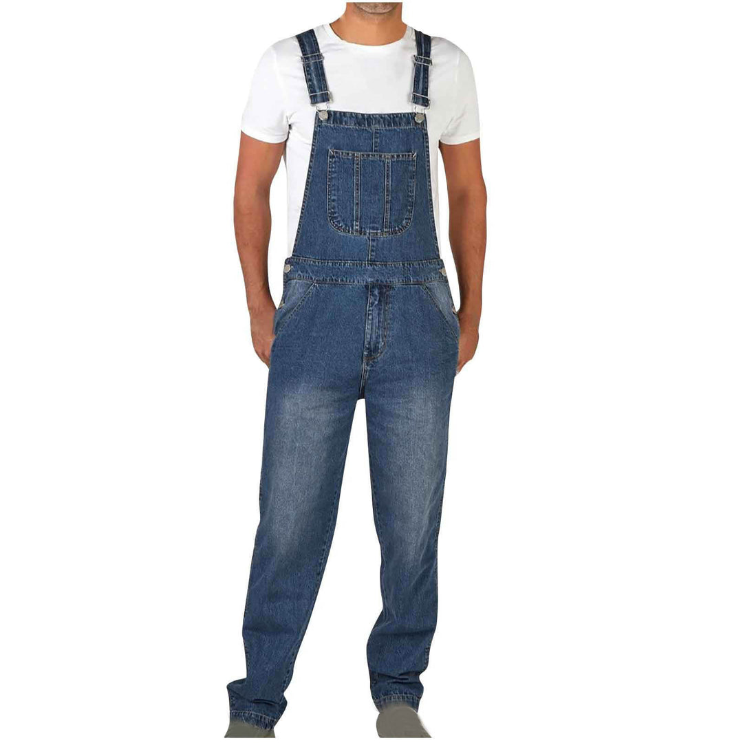 Herren Jeanslatzhose im urbanen Vintage-Stil mit praktischen Taschen R&B