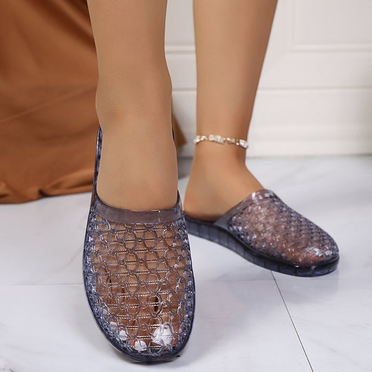 Damen Transparente Komfort-Clogs aus flexiblem Material R&B