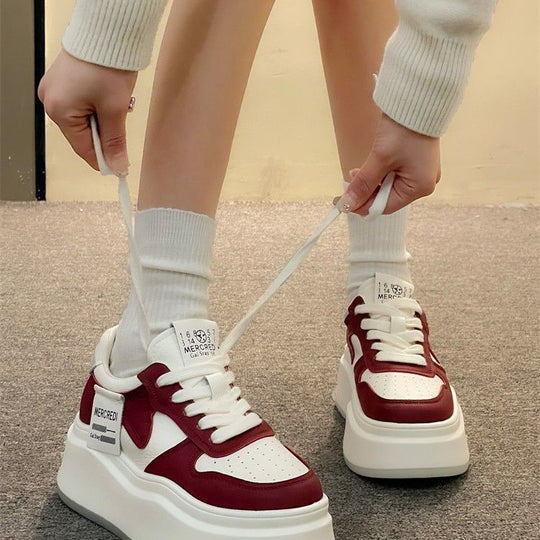 Damen modische Plateau-Sneaker mit hochwertigem Obermaterial und dämpfender Sohle R&B