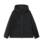 Herren wasserabweisende Outdoor-Jacke mit verstellbarer Kapuze und multifunktionalen Taschen R&B
