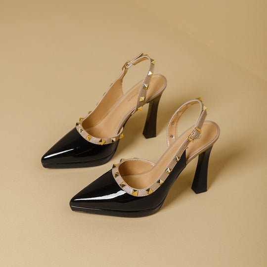 Damen Slingback-Pumps mit dekorativem Schmuckdetail R&B
