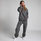 Damen nan Kapuzensweatshirt mit integrierter Schlafblende und weichem Fleece-Innenfutter R&B