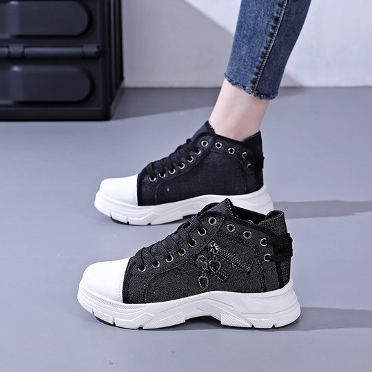 Damen modische Sneakers mit gewebtem Obermaterial und auffälligen Akzenten R&B