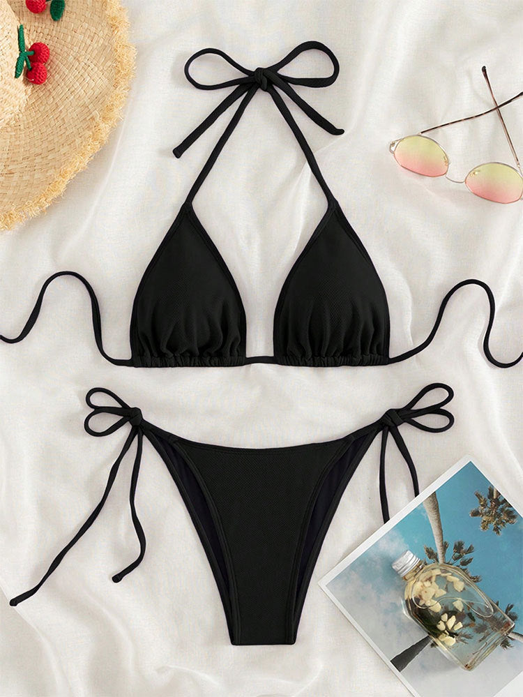 Damen Triangel-Bikini mit verstellbaren Bindebändern und femininem Schnitt R&B