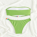 Damen Bandeau-Bikini mit charmanten Bead-Details R&B