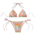 Damen Triangel-Bikini mit verstellbaren Bindändern