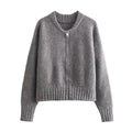 Damen modische Strickjacke mit Reißverschluss und gemütlichem Schnitt