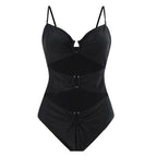 Damen Einteiler Badeanzug mit raffinierten Cut-Outs und stilvollem Wickeldetail R&B