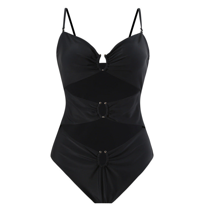 Damen Einteiler Badeanzug mit raffinierten Cut-Outs und stilvollem Wickeldetail R&B