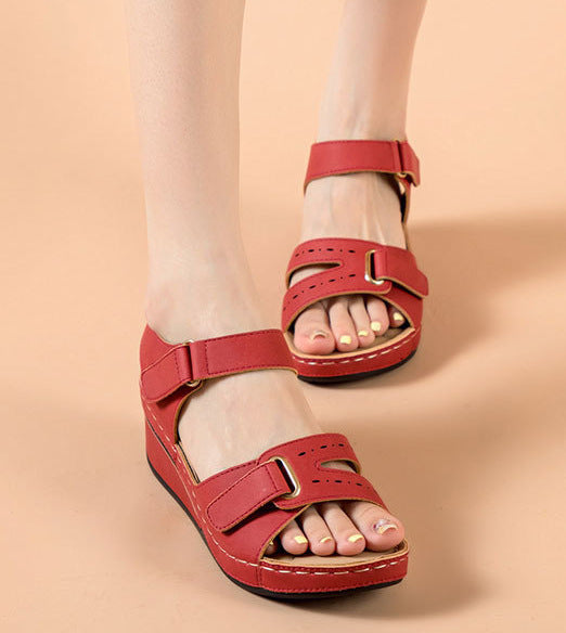 Damen Komfortable Wedge-Sandalen mit verstellbarem Riemen R&B