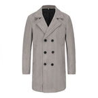 Herren eleganter Doppelreiher-Mantel mit strukturiertem Obermaterial R&B