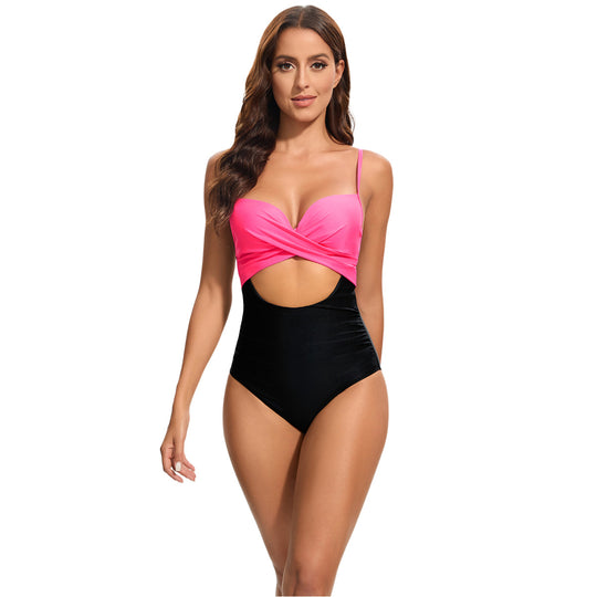 Damen Modischer Einteiler Badeanzug mit Cut-Out-Details R&B