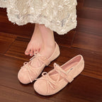 Damen Ballerinas mit modischem Schleifen-Design und weicher Sohle