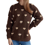 Damen kuscheliger Pullover mit herzförmigem Design und weichem Material R&B