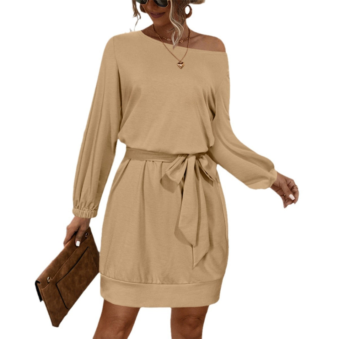 Damen lockeres Minikleid mit schickem Taillengürtel und lässigem Schnitt R&B