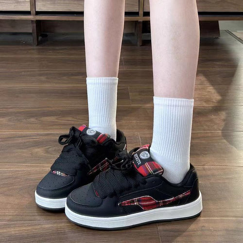 Damen Sportliche Sneaker mit kariertem Detail und rutschfester Sohle R&B
