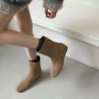 Damen Elegante Stiefeletten aus weichem Wildleder mit praktischem Anziehschlitz R&B