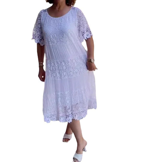 Damen Spitzen Maxikleid Heidi-Mode