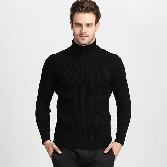 Herren Rollkragenpullover mit feiner Rippenstruktur und hohem Tragekomfort R&B