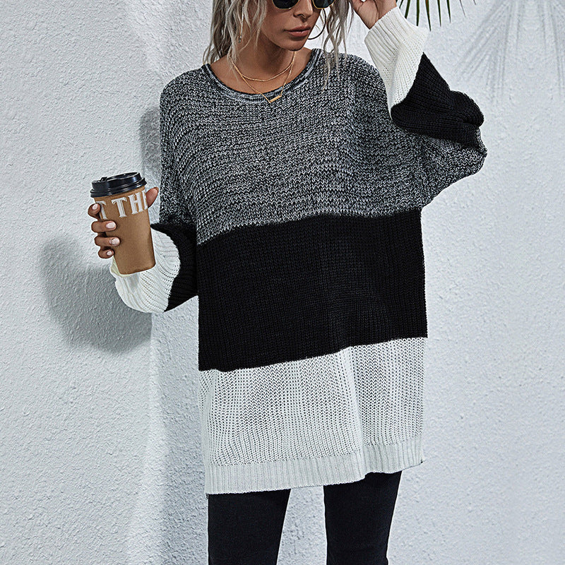 Damen lässiger Oversized Pullover R&B