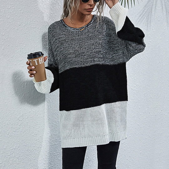 Damen lässiger Oversized Pullover R&B