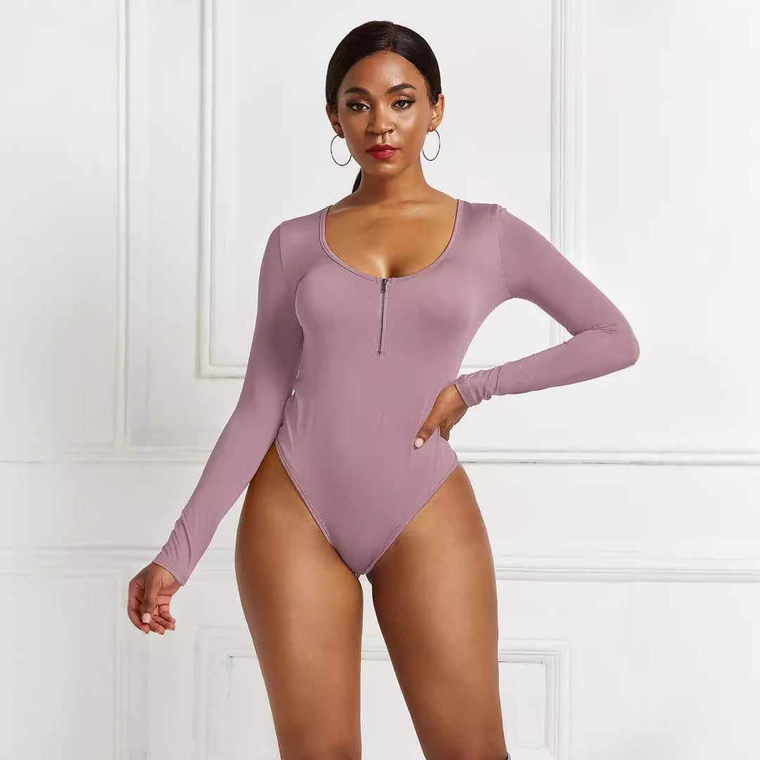 Damen Eleganter Langarmbody aus angenehmem Stretchmaterial R&B