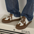 Damen Trendige Freizeit Sneakers mit hochwertiger Leder- und Wildleder-Kombination R&B